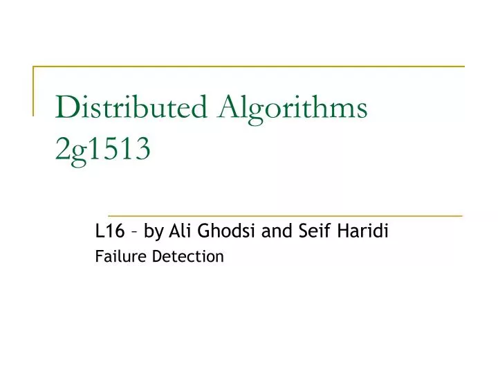 distributed algorithms 2g1513