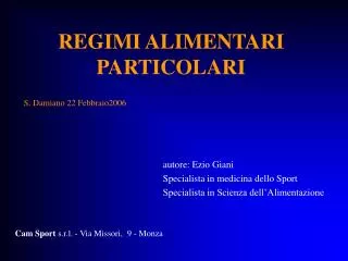 regimi alimentari particolari