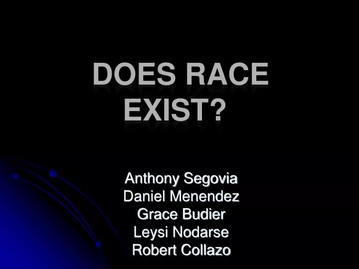 does race exist