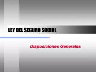 ley del seguro social