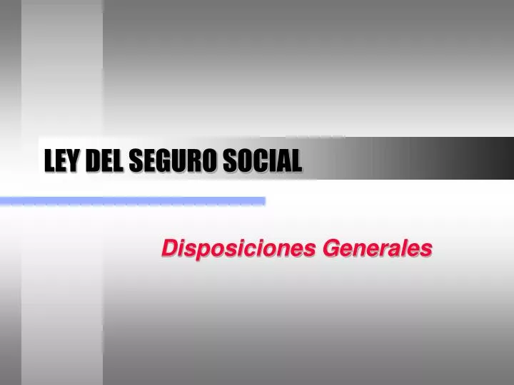 ley del seguro social