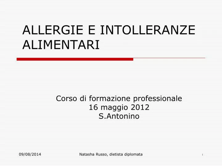 allergie e intolleranze alimentari