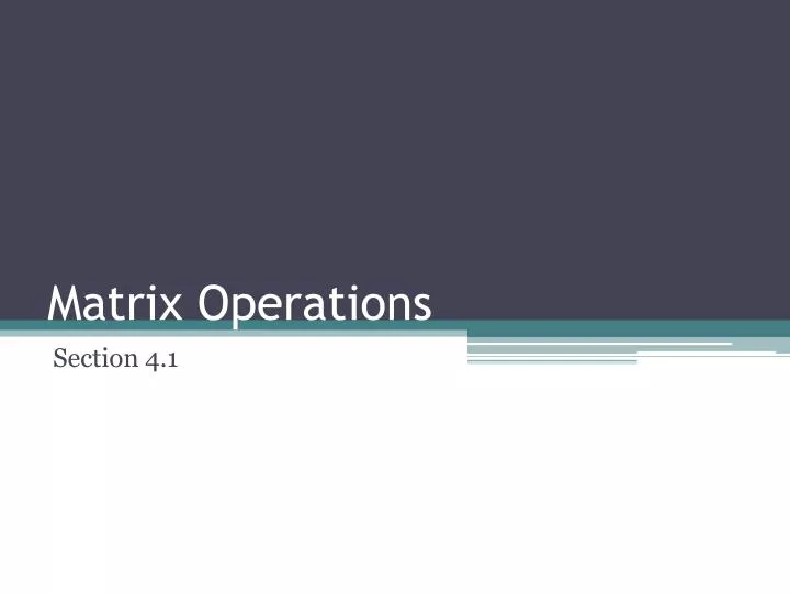 matrix operations