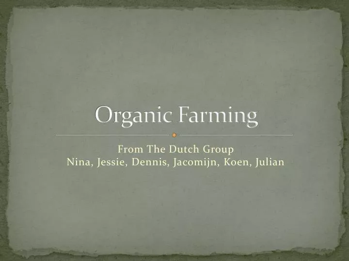 organic farming