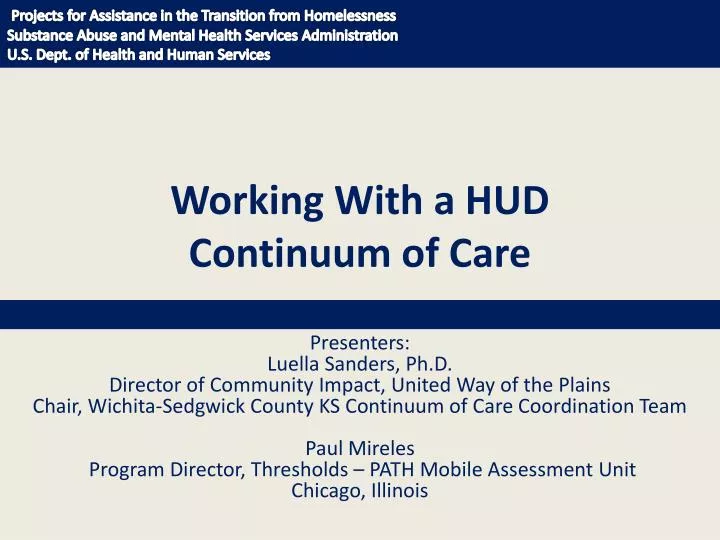 working with a hud continuum of care