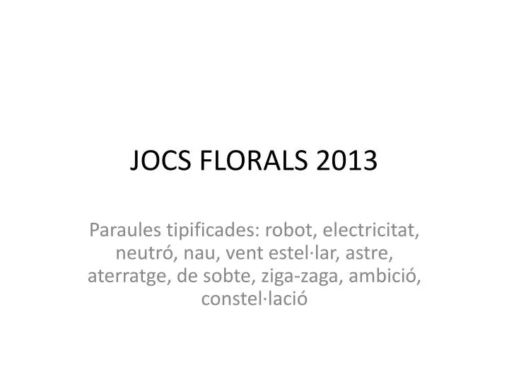 jocs florals 2013
