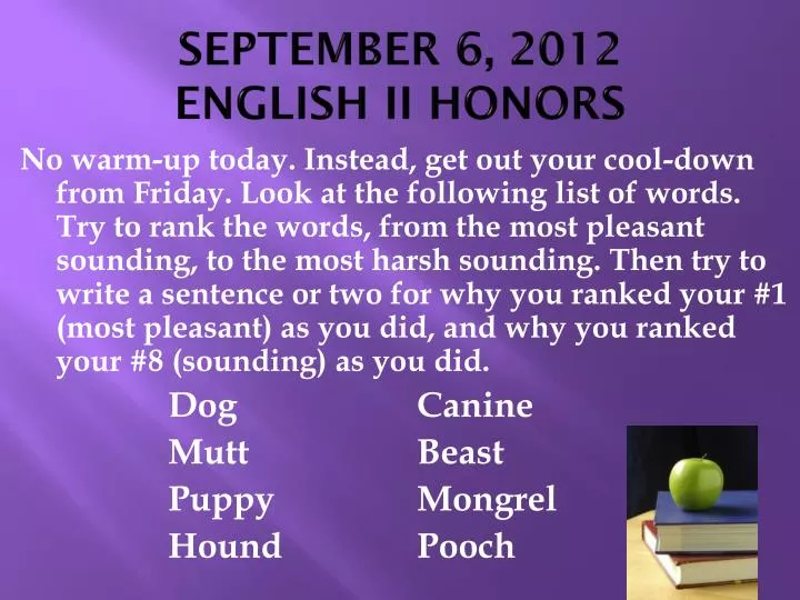 september 6 2012 english ii honors