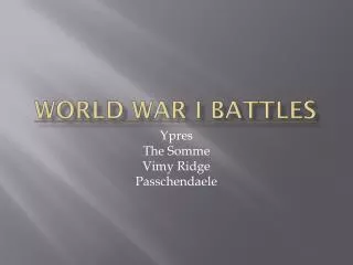 World War I battles