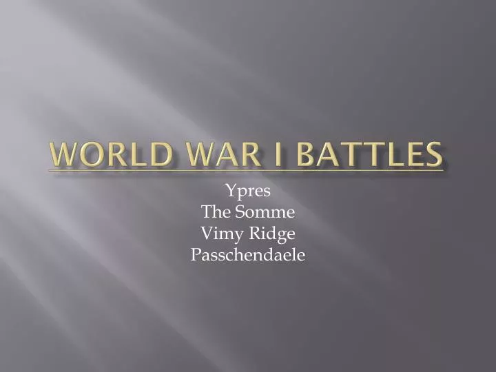 world war i battles