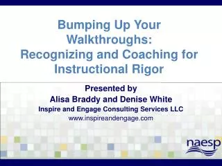 Bumping Up Your Walkthroughs : Recognizing and Coaching for Instructional Rigor