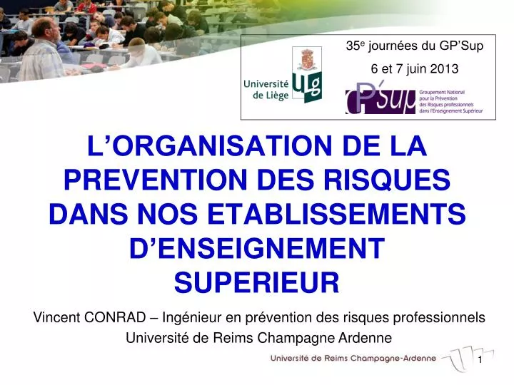 l organisation de la prevention des risques dans nos etablissements d enseignement superieur