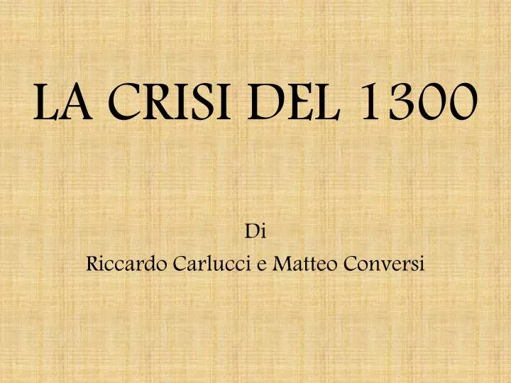 la crisi del 1300
