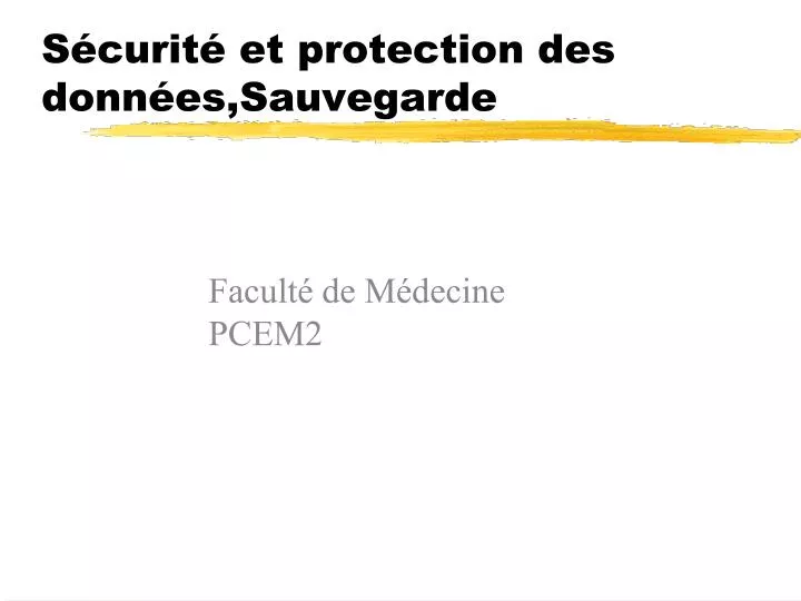 s curit et protection des donn es sauvegarde