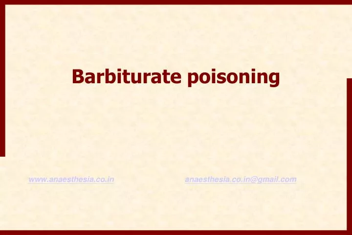 barbiturate poisoning
