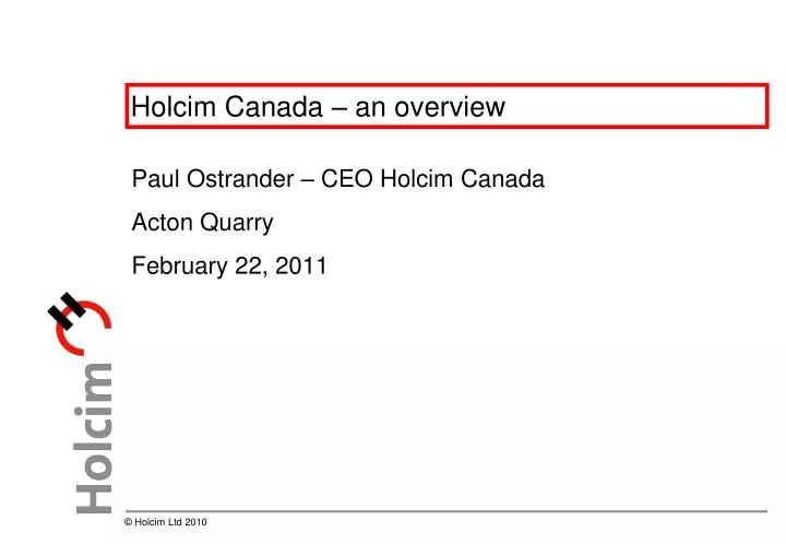 holcim canada an overview