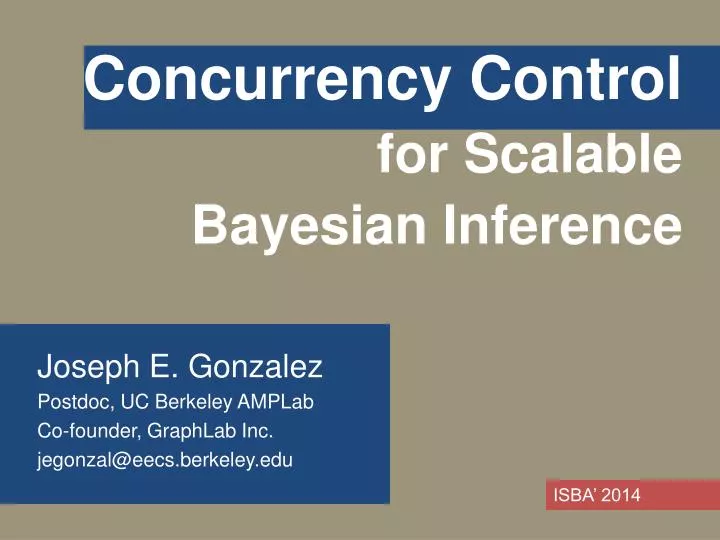 concurrency control for scalable bayesian inference