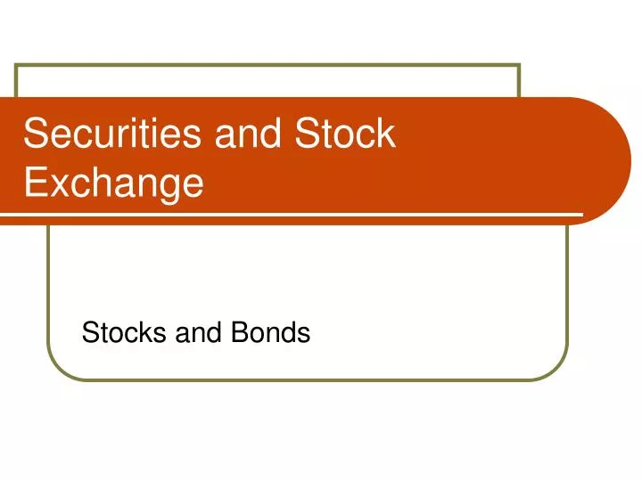 securities and stock exchange
