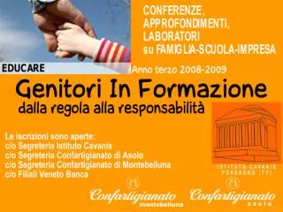 Sala Convegni “La Fornace” Casella D’Asolo – ore 20.30