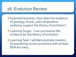 16. Evolution Review