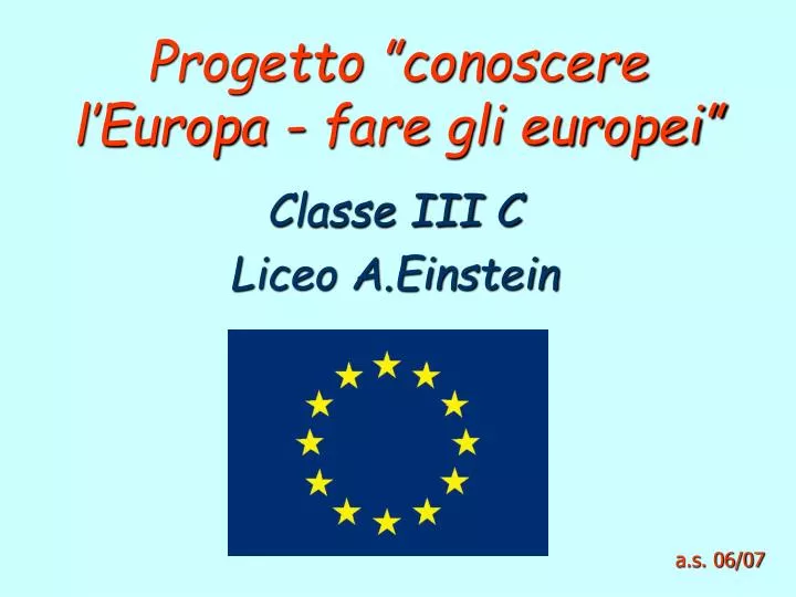 progetto conoscere l europa fare gli europei