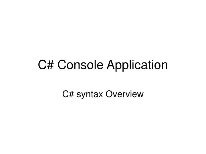 c console application