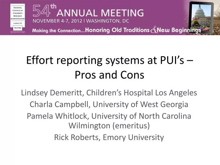 effort reporting systems at pui s pros and cons