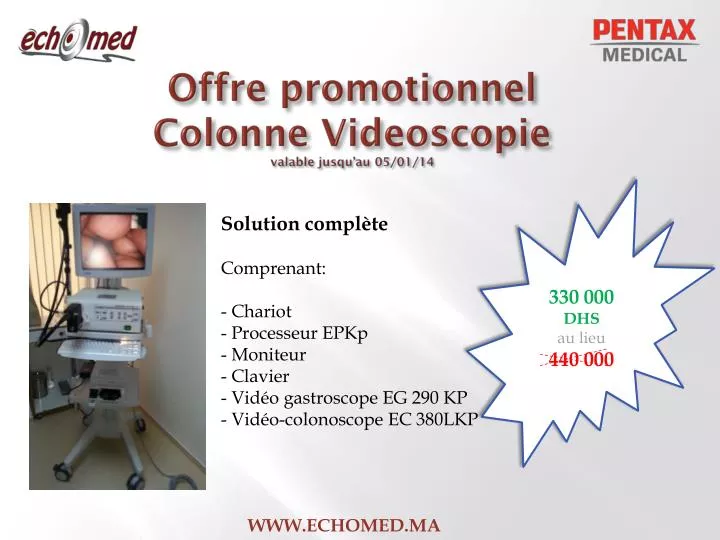 offre promotionnel colonne videoscopie valable jusqu au 05 01 14