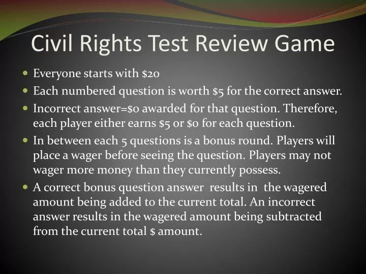 civil rights test review game