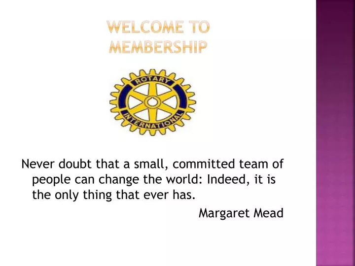 welcome to membership
