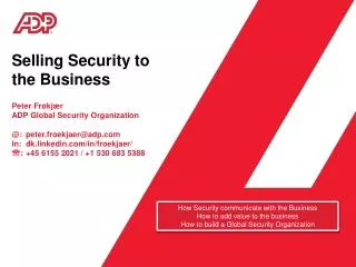 Selling Security to the Business