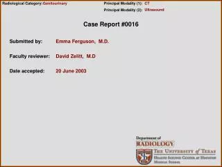 Case Report #0016
