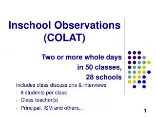 Inschool Observations (COLAT)