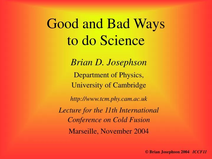good and bad ways to do science