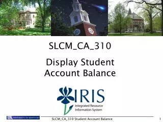 SLCM_CA_310 Display Student Account Balance