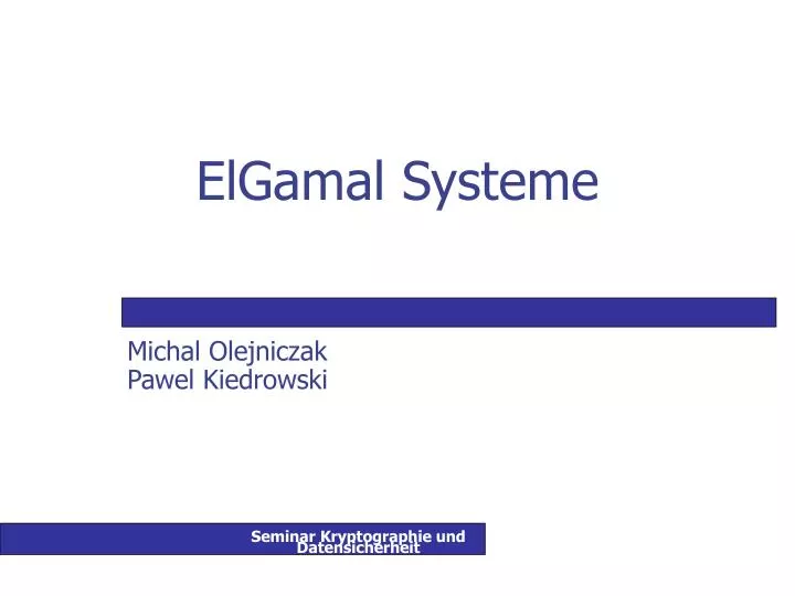 elgamal systeme