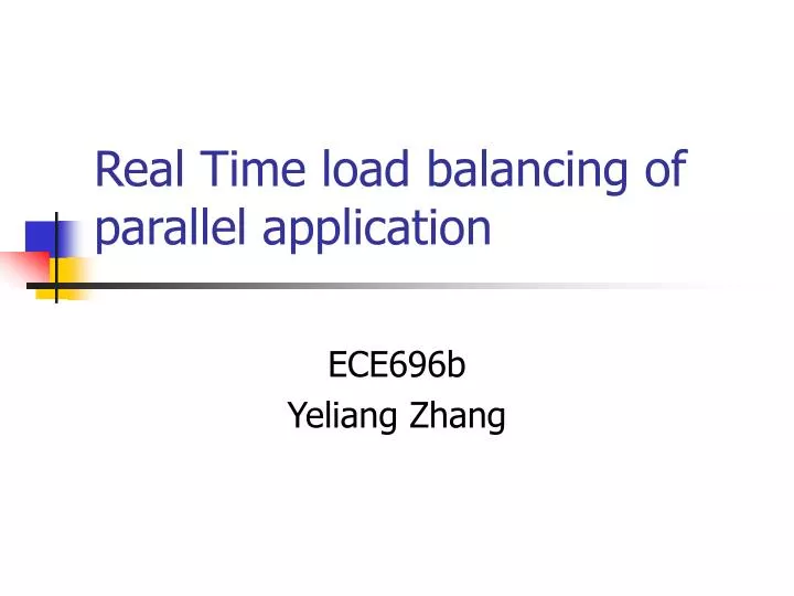 real time load balancing of parallel application