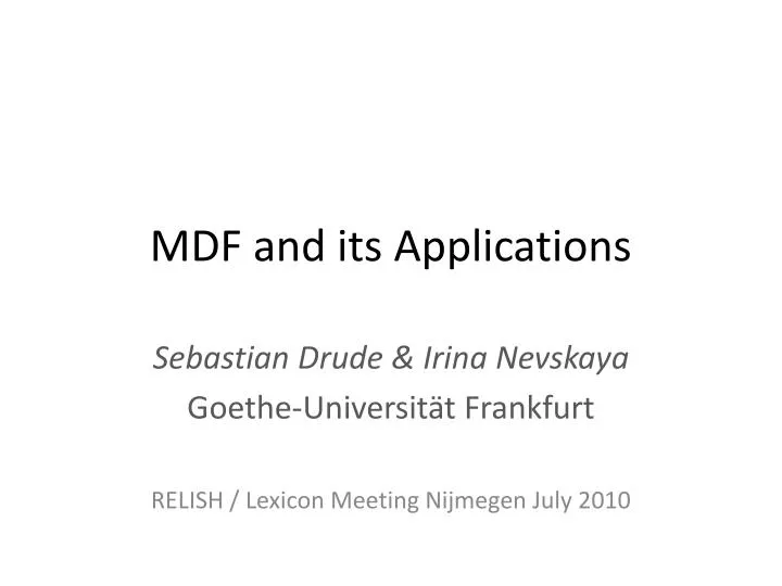 mdf and its applications