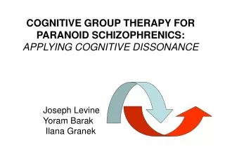 COGNITIVE GROUP THERAPY FOR PARANOID SCHIZOPHRENICS: APPLYING COGNITIVE DISSONANCE