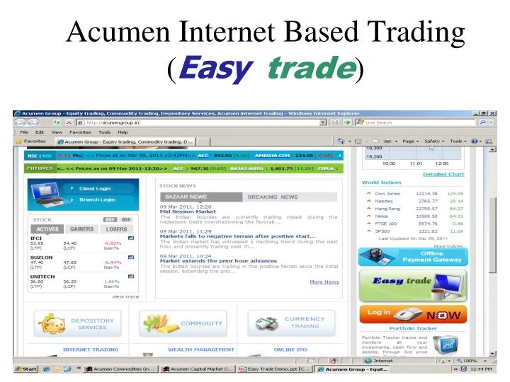 acumen internet based trading easy trade