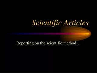 Scientific Articles