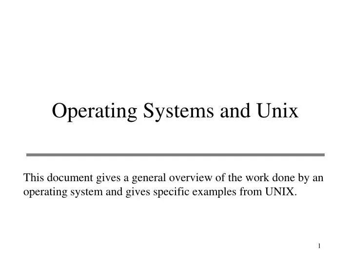 operating systems and unix