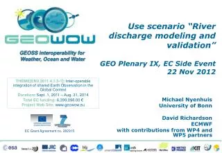 Michael Nyenhuis University of Bonn David Richardson ECMWF