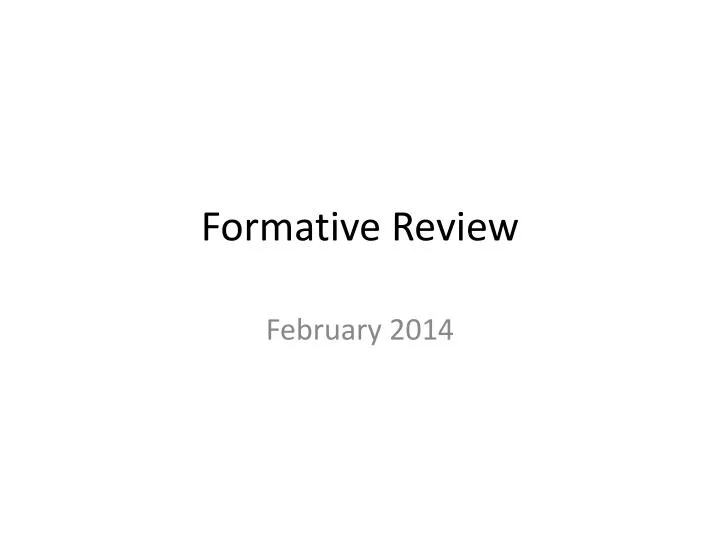 formative review