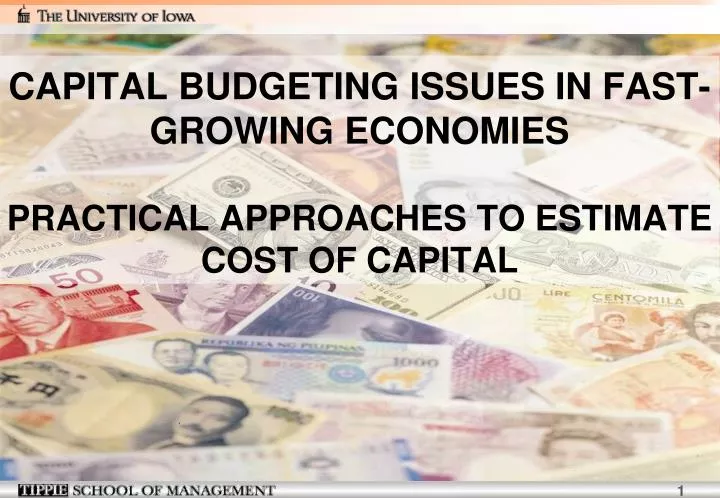 capital budgeting issues in fast growing economies practical approaches to estimate cost of capital