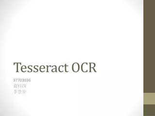 tesseract ocr