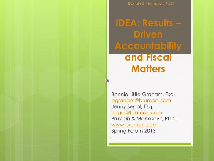 idea results driven accountability and fiscal matters