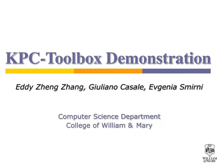 kpc toolbox demonstration