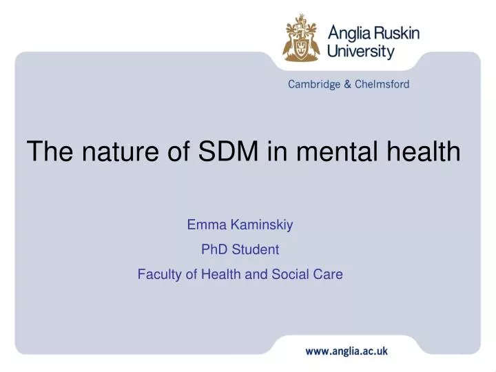 the nature of sdm in mental health