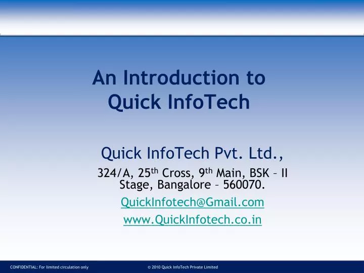 an introduction to quick infotech