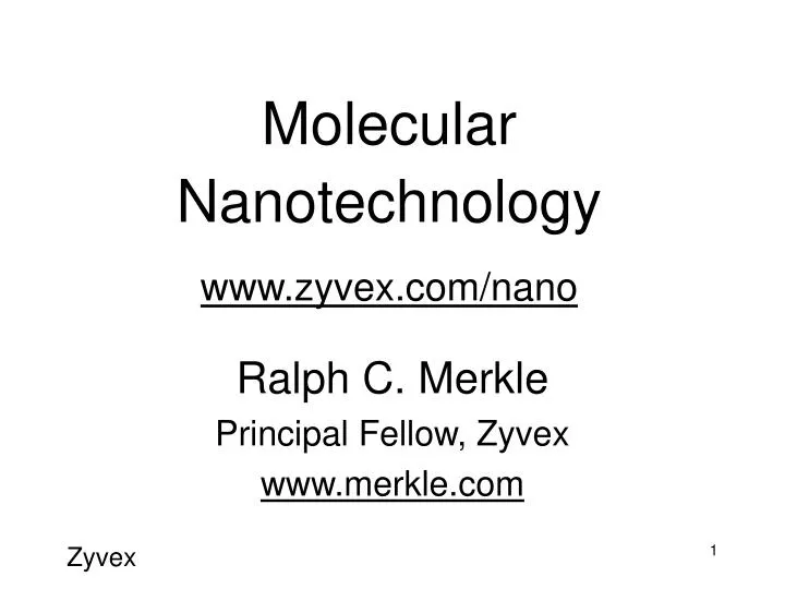 molecular nanotechnology www zyvex com nano